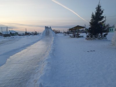 Замечательная, снежная горка села Боготол