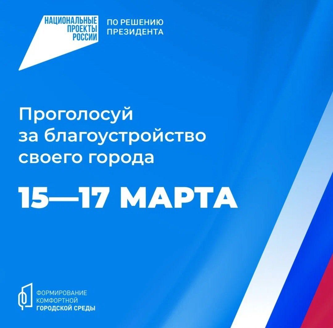 ПРОГОЛОСУЙ ЗА БЛАГОУСТРОЙСТВО 15–17 МАРТА